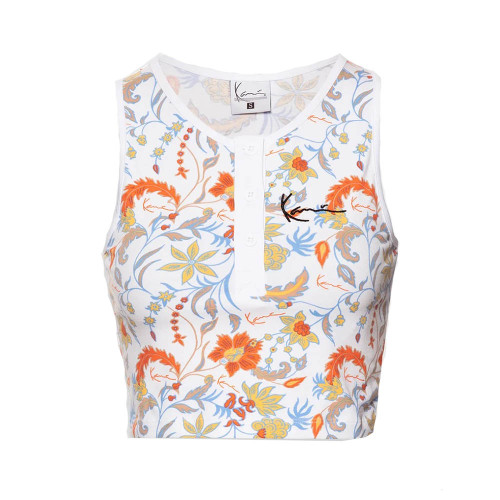 Karl Kani Γυναικεία αμάνικη μπλούζα Chest Signature Flower Crop Top